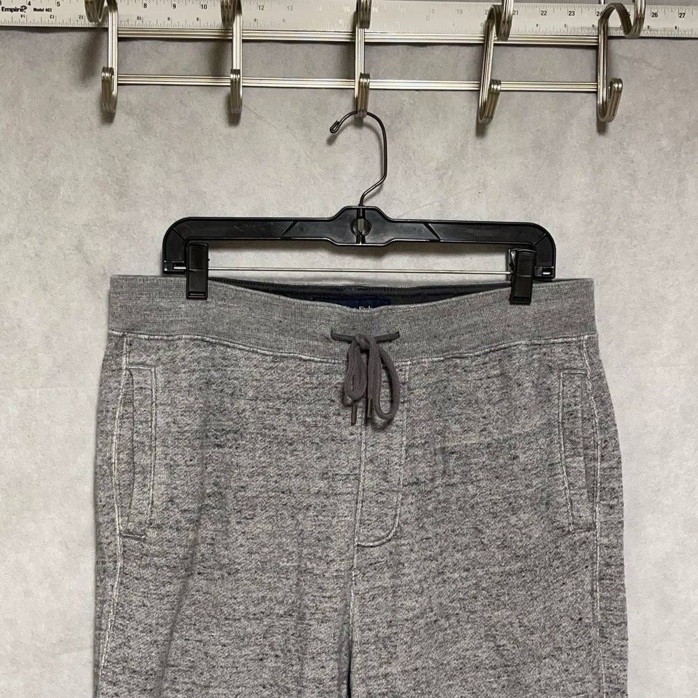 Abercrombie & Fitch Joggers Men L x30 Gray AF Soft Fleece Sweatpants Spell Out
